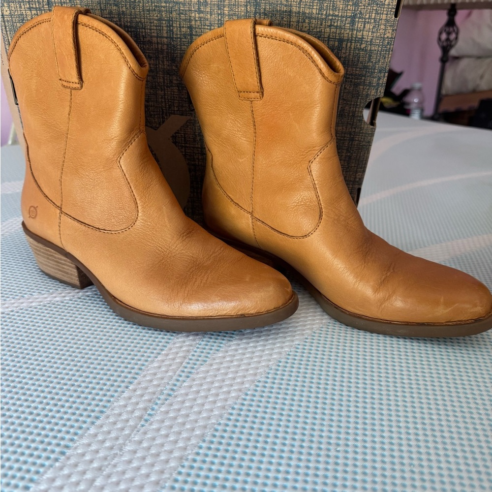 Tan Leather Ankle Boots